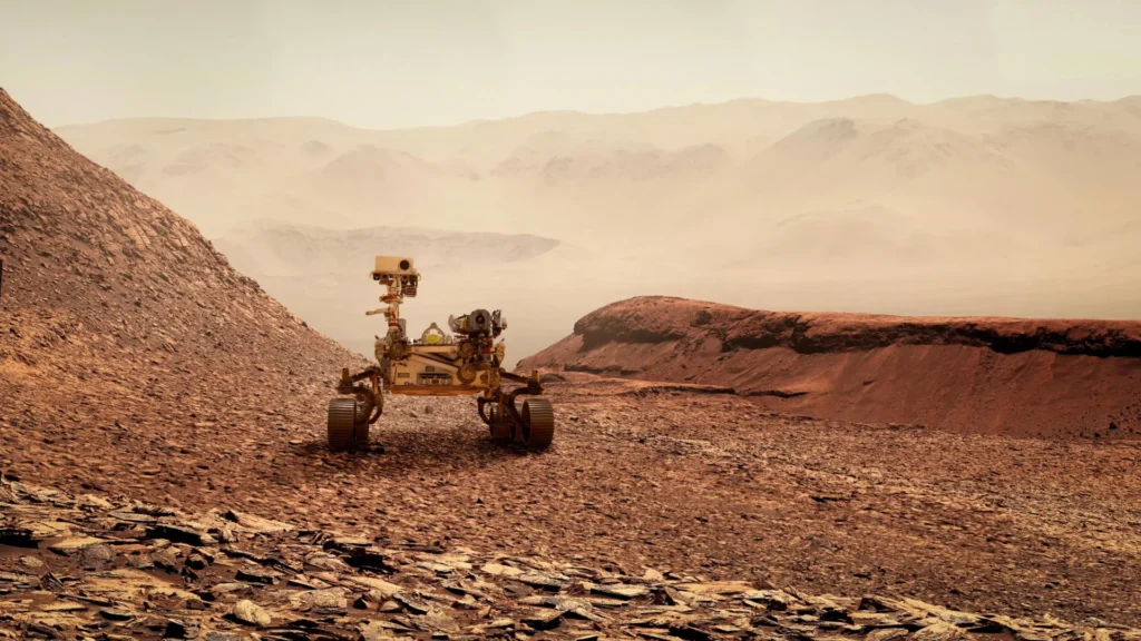 Un immagine del rover Perseverance sulla superficie di Marte