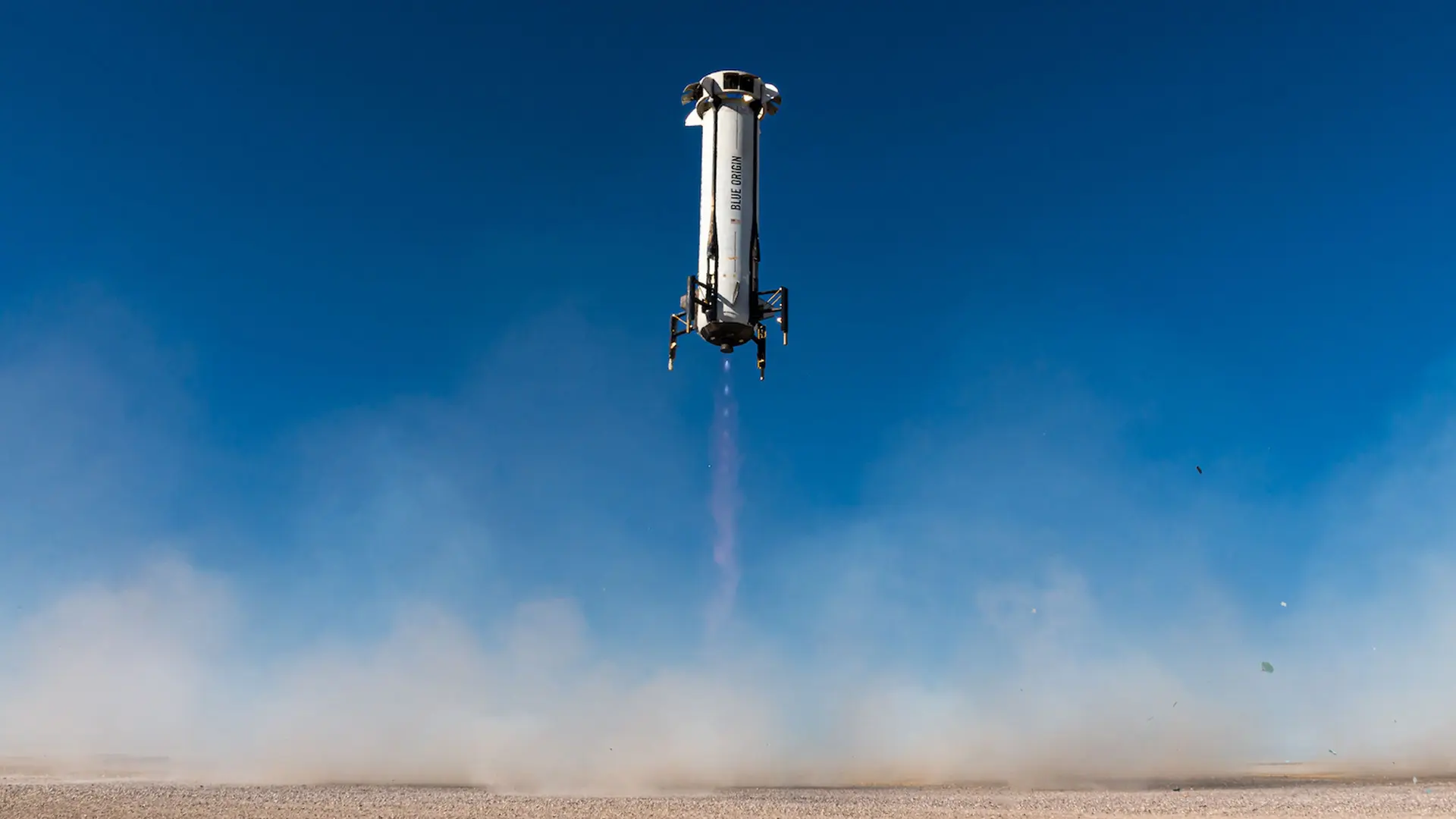 Nella foto la capsula New Shepard della Blue Origin usata per le missioni commerciali dell'azienda american